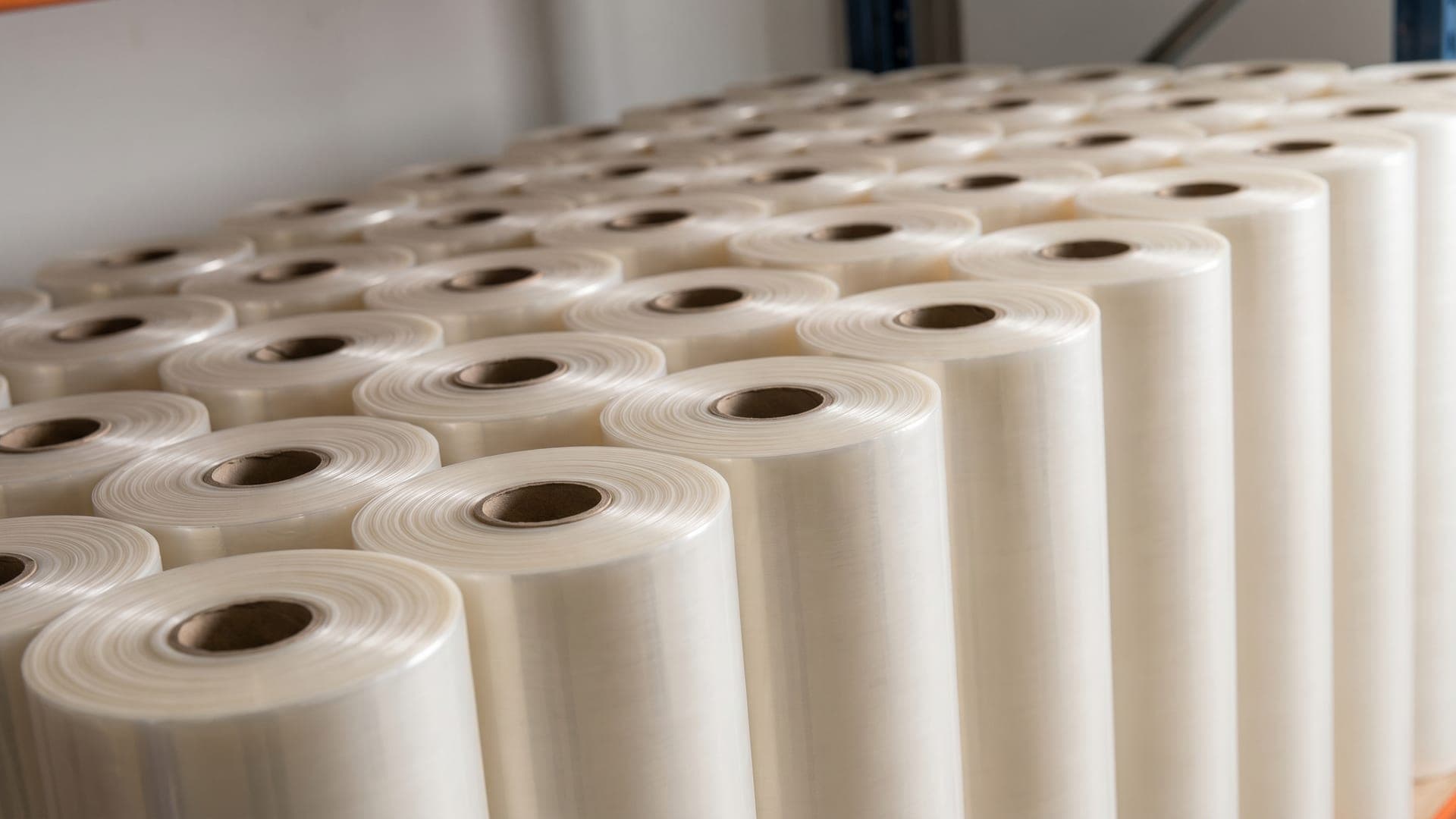 Bobinas de película plástica flexible listas para despacho